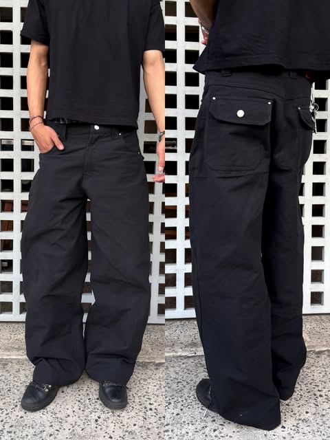 Outdoor views of dark trousers