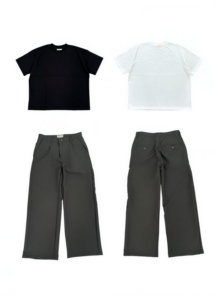 Uniform Series: Black and Neutral White T-shirts with Dark Grey trousers